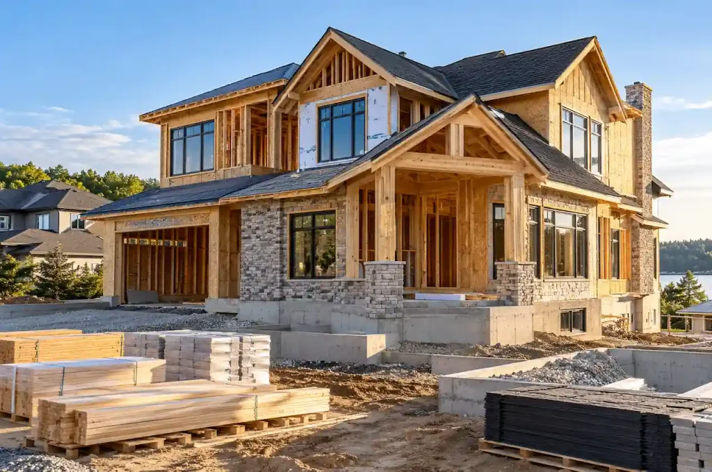 Custom home construction showing where building costs go during the home building process